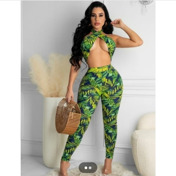Beyond Nu Pants - Tropical Leaf Print Leggings